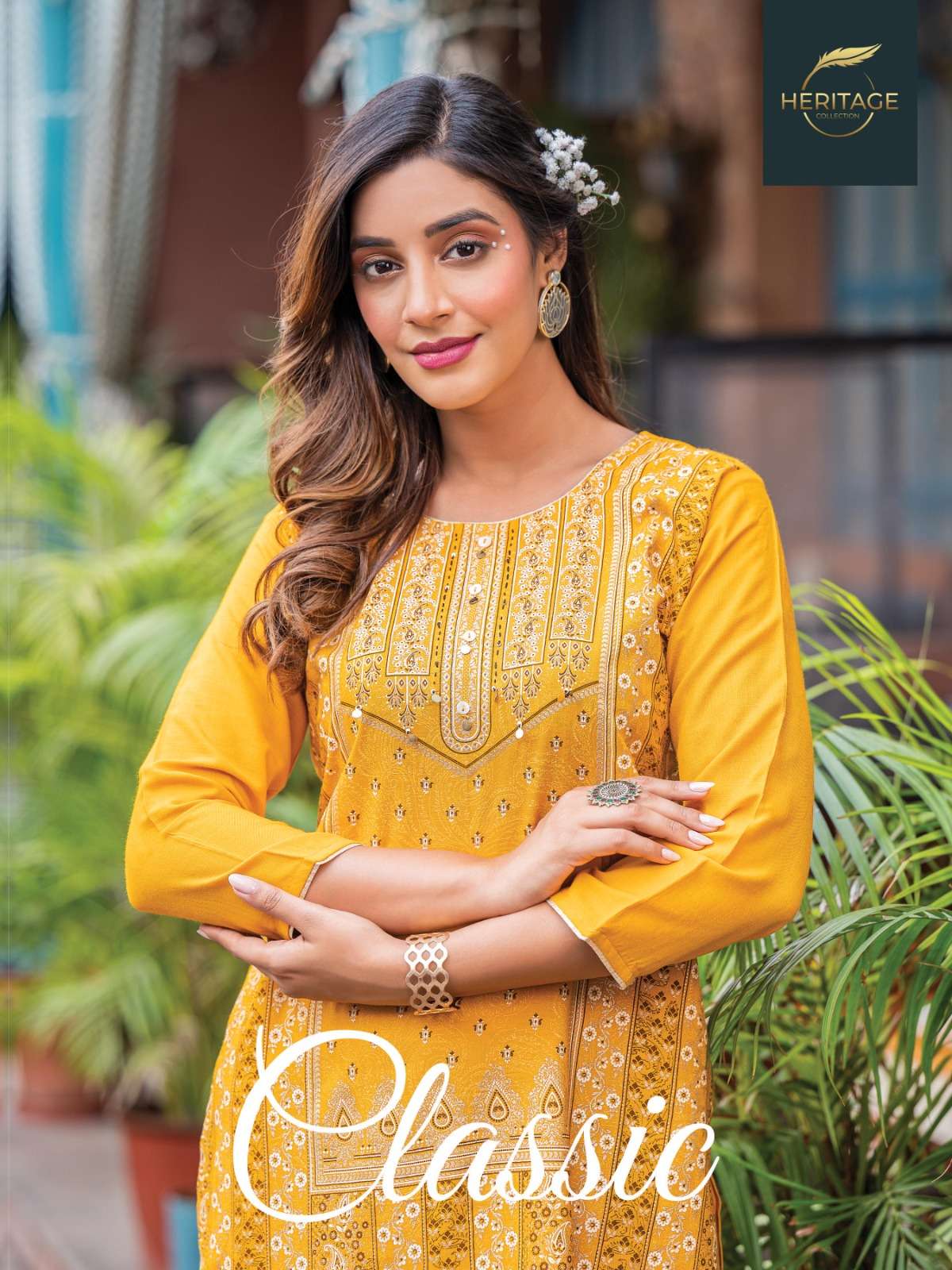 heritage creation classic designer fancy short kurtis wholesale rate 