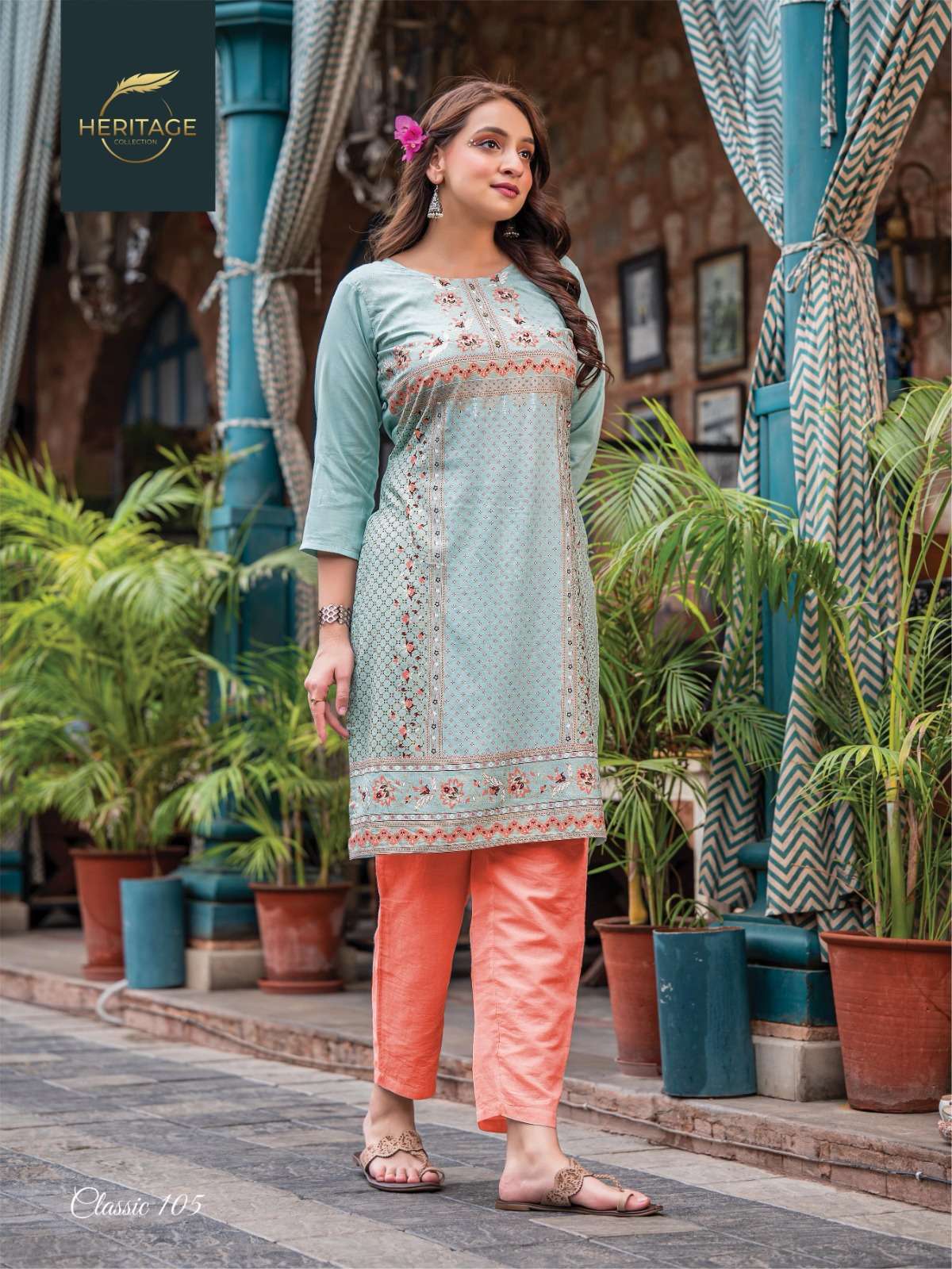 heritage creation classic designer fancy short kurtis wholesale rate 