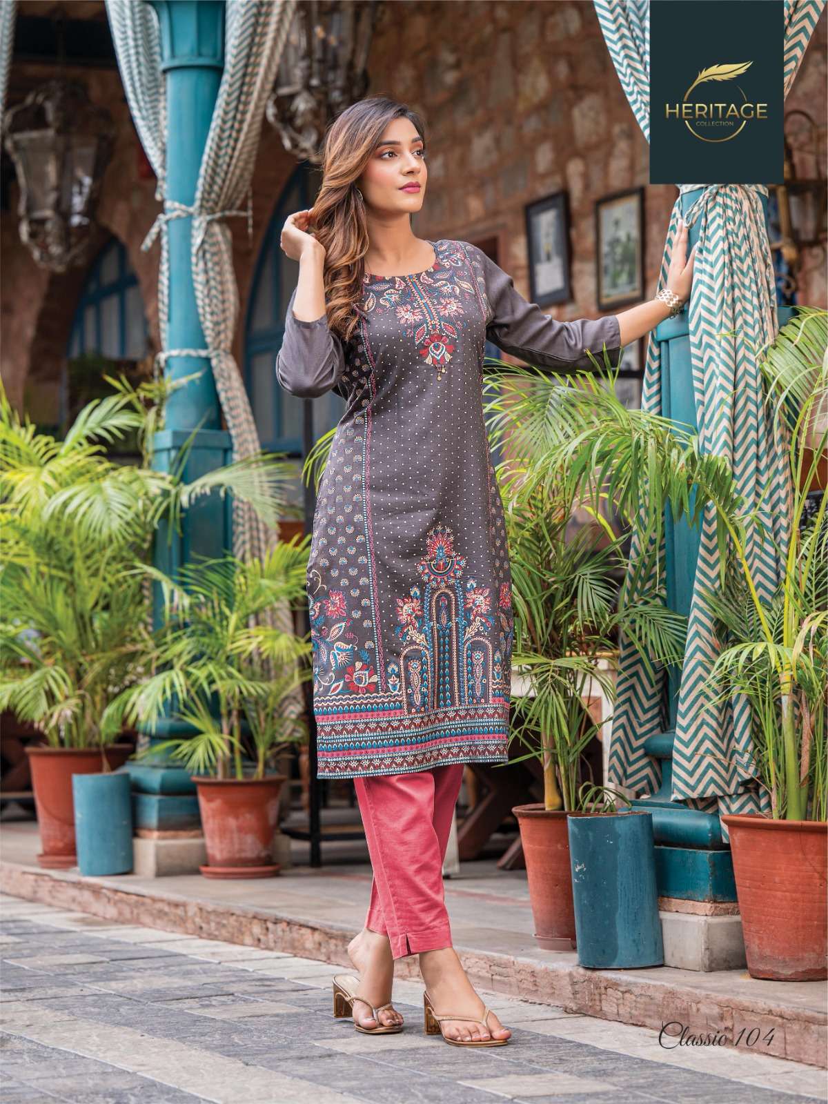 heritage creation classic designer fancy short kurtis wholesale rate 