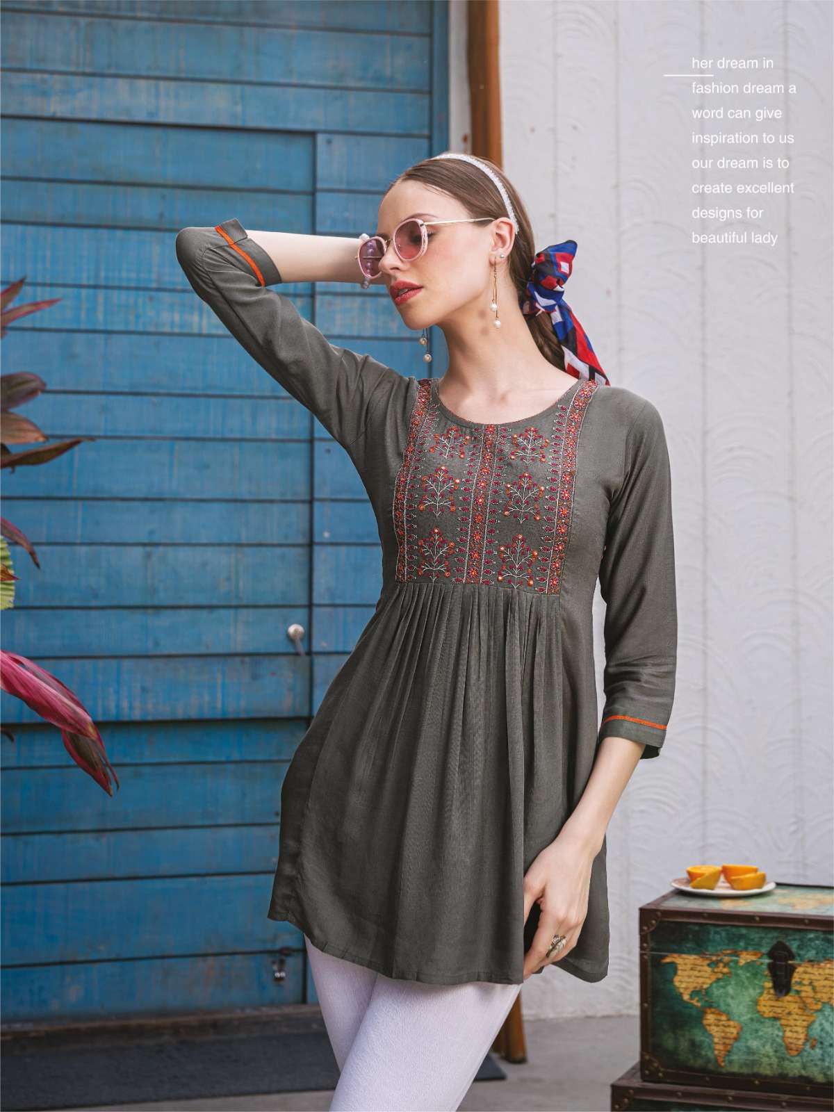 HERITAGE NEW KAJREE VOL-4 RAYON & RAYON SLUB SHORT TOP CATALOG WHOLESALER BEST RATE