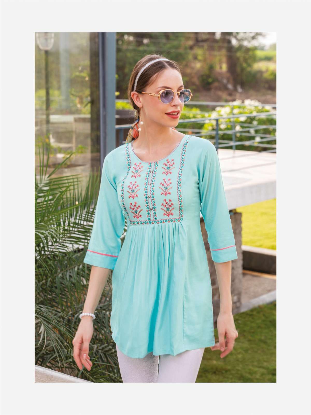 HERITAGE NEW KAJREE VOL-4 RAYON & RAYON SLUB SHORT TOP CATALOG WHOLESALER BEST RATE
