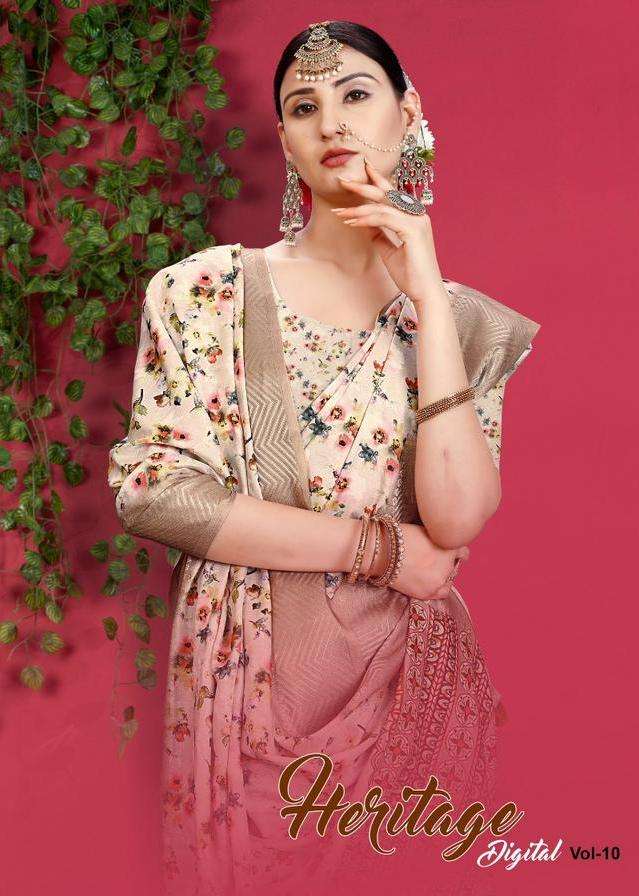 mintorsi heritage digital vol 10 amazing flower printed saree collection 
