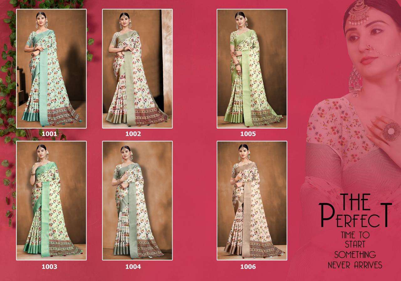 mintorsi heritage digital vol 10 amazing flower printed saree collection 