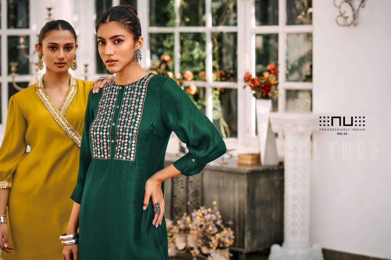 nu vol 43 cord set fashion trendy readymade fancy tunics with matching pants collection 
