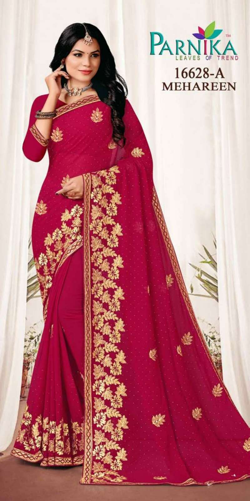 Parnika India Georgette Shirshoke Work Sarees Festive Wear Wedding Saree for Women- 16628