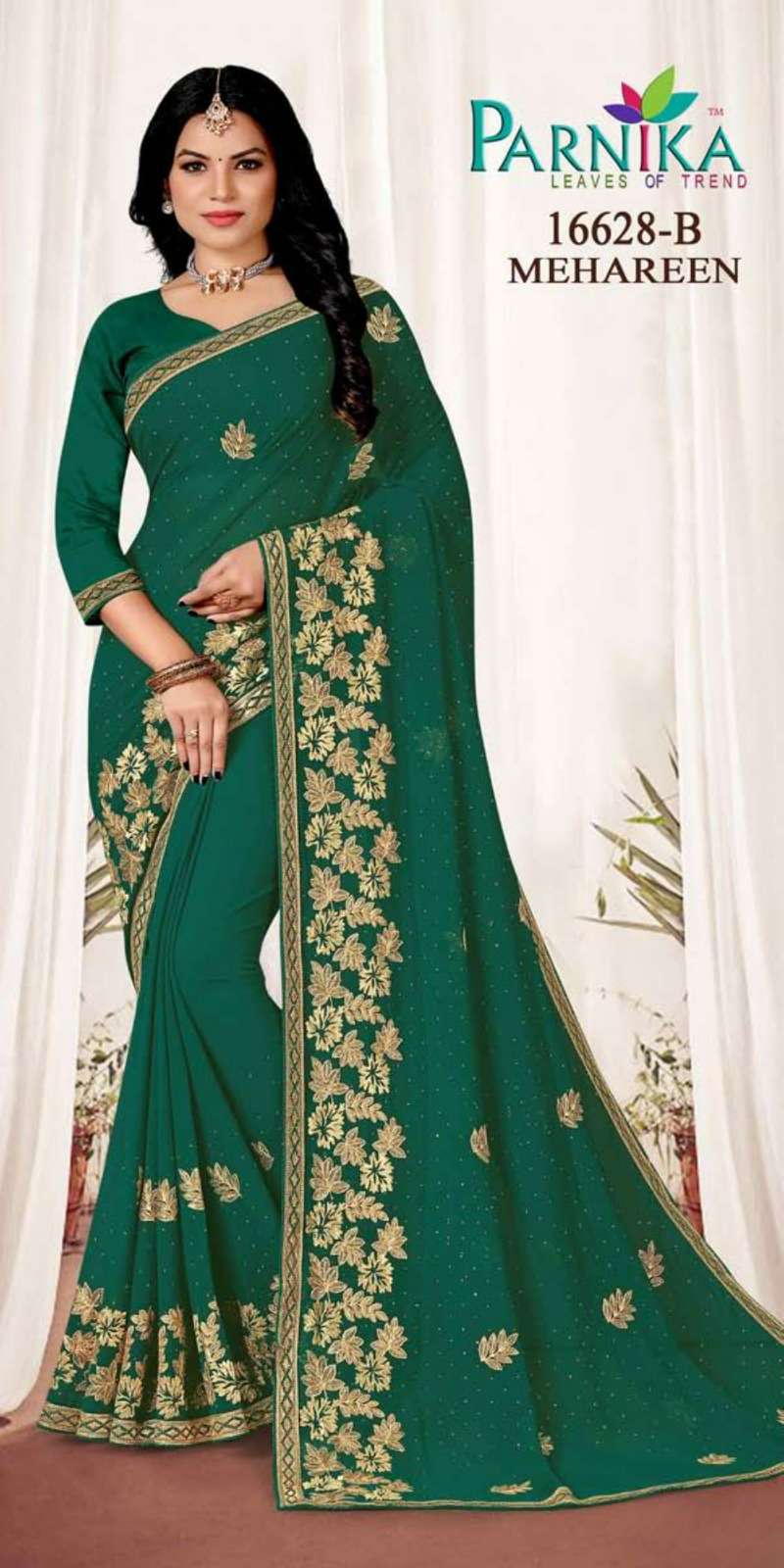 Parnika India Georgette Shirshoke Work Sarees Festive Wear Wedding Saree for Women- 16628