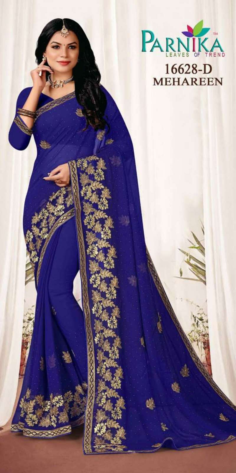 Parnika India Georgette Shirshoke Work Sarees Festive Wear Wedding Saree for Women- 16628