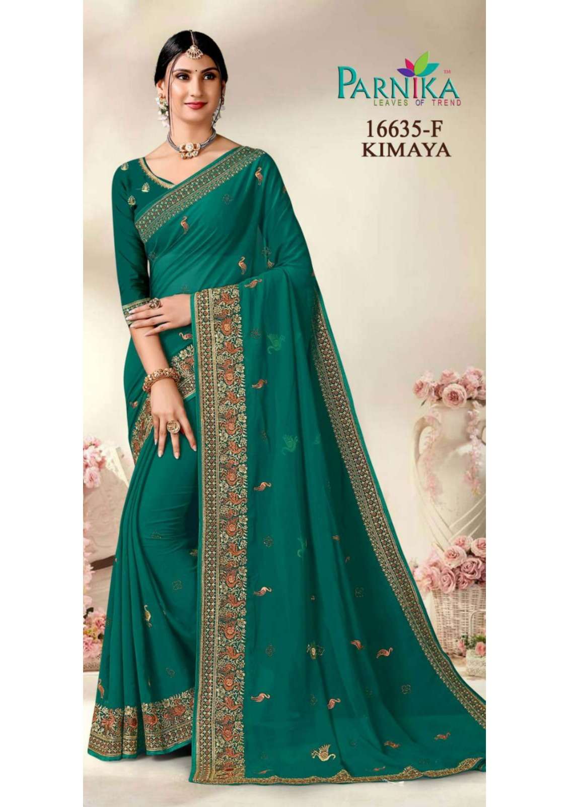 Parnika India Georgette Shirshoke Work Sarees Festive Wear Wedding Saree for Women- 16635