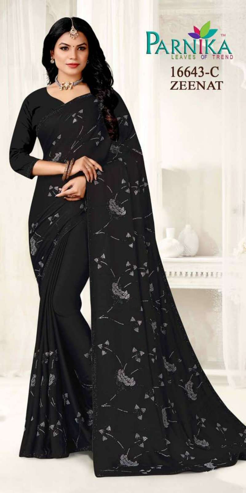 Parnika India Georgette Shirshoke Work Sarees Festive Wear Wedding Saree for Women- 16643