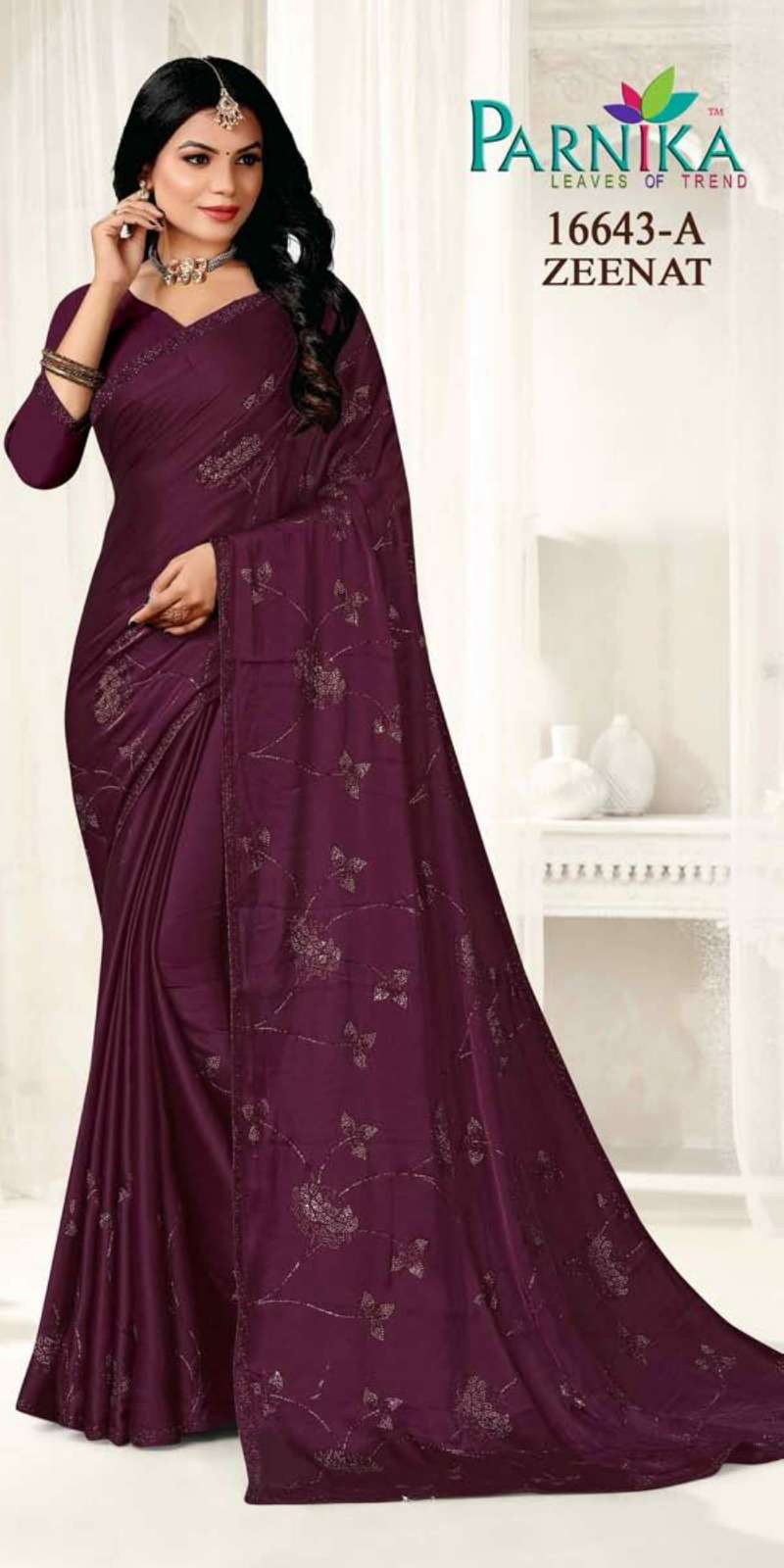 Parnika India Georgette Shirshoke Work Sarees Festive Wear Wedding Saree for Women- 16643