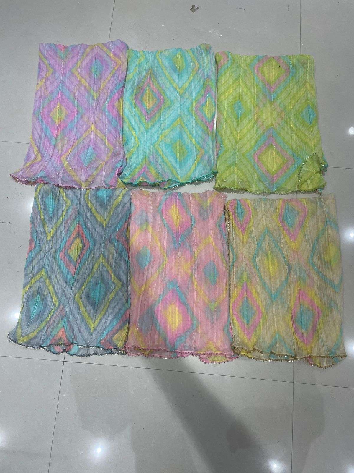 pr styler lurex fancy four side rose gold color sequence dupattas 