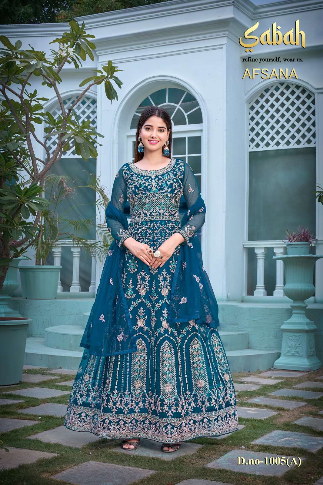 sabah present afsana 1005 colors semistitch designer long salwar kameez