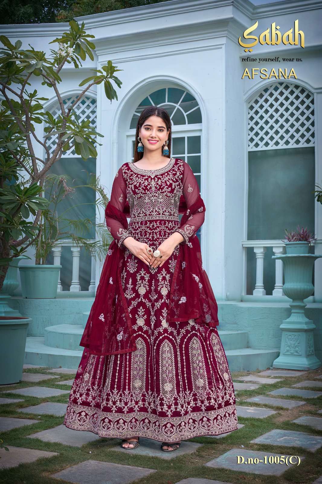 sabah present afsana 1005 colors semistitch designer long salwar kameez