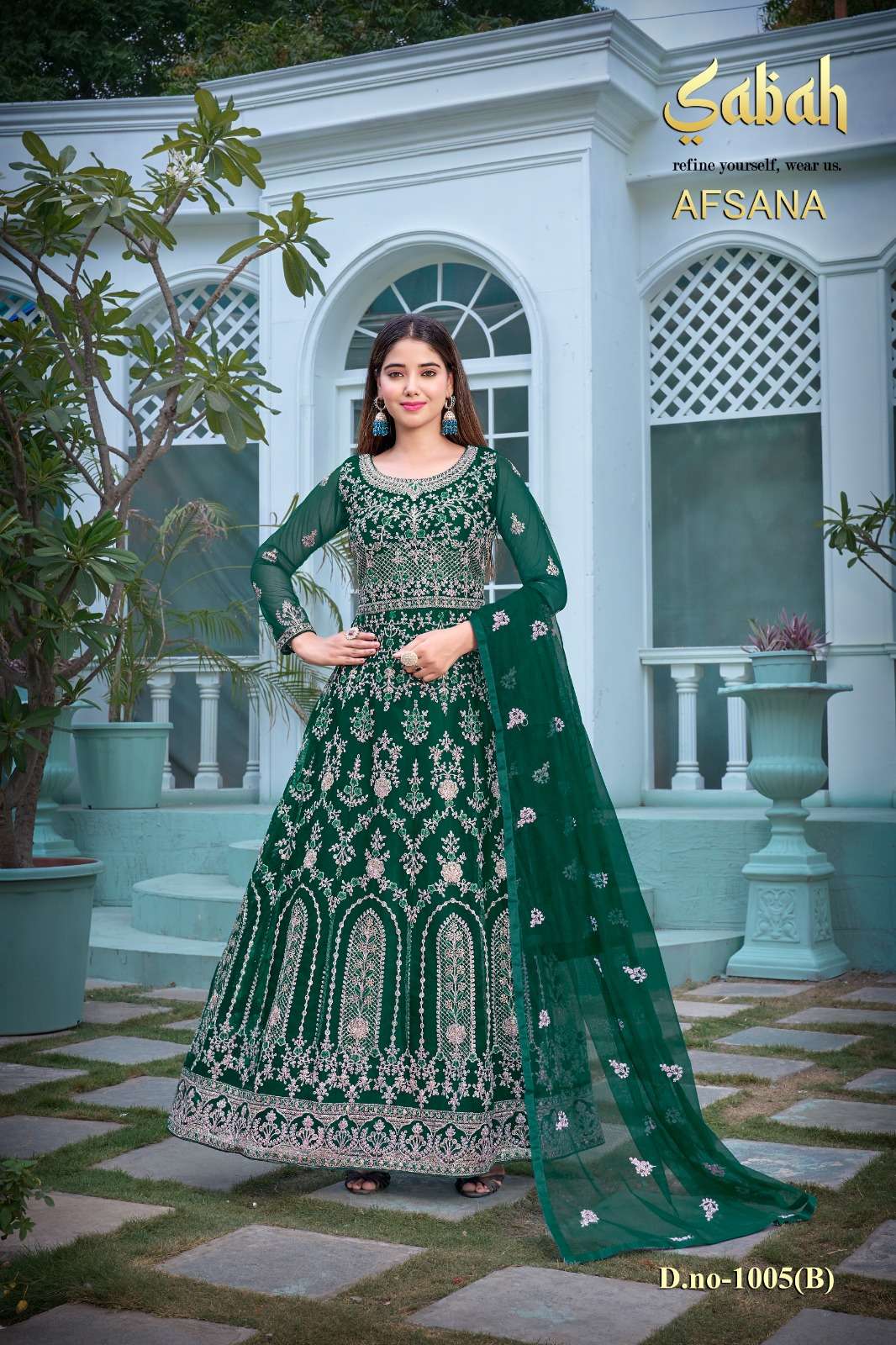 sabah present afsana 1005 colors semistitch designer long salwar kameez