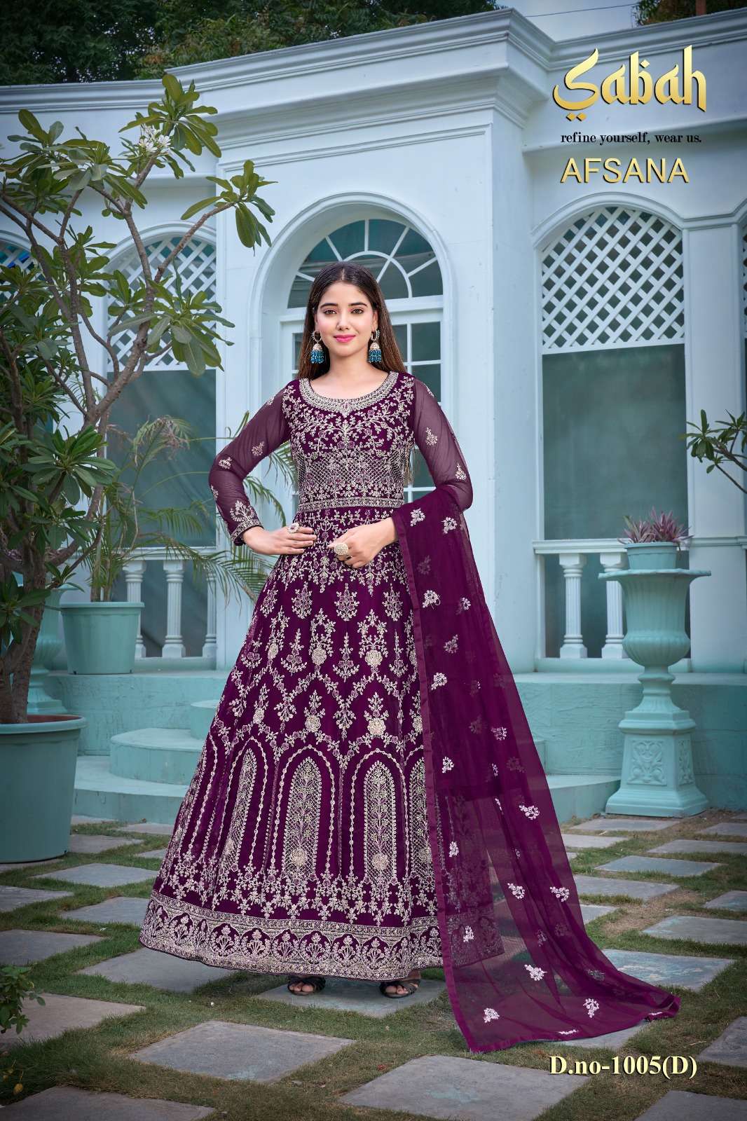 sabah present afsana 1005 colors semistitch designer long salwar kameez