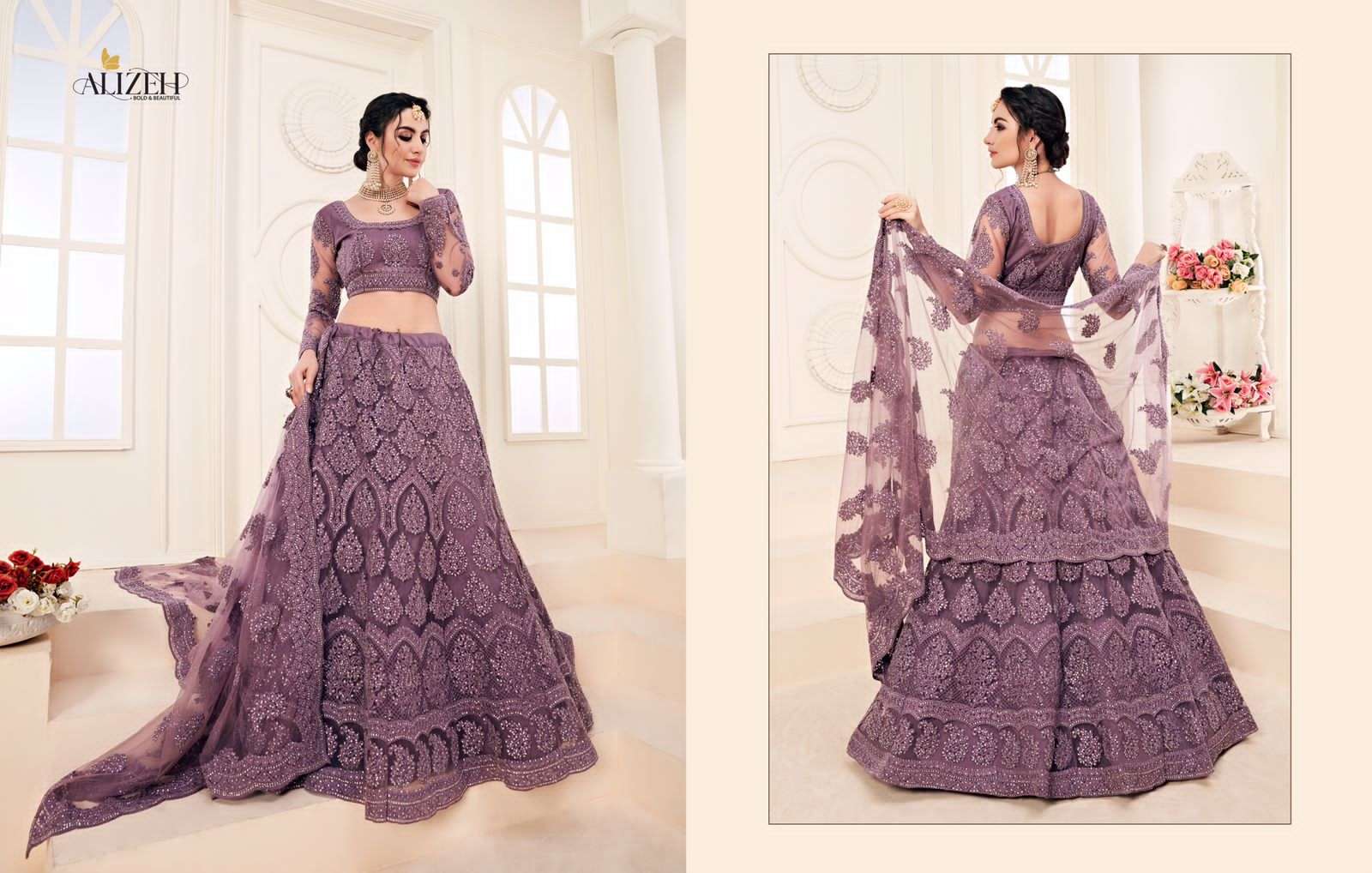 alizeh bridal heritage 1002 b design heavy work wedding wear single lehenga choli 
