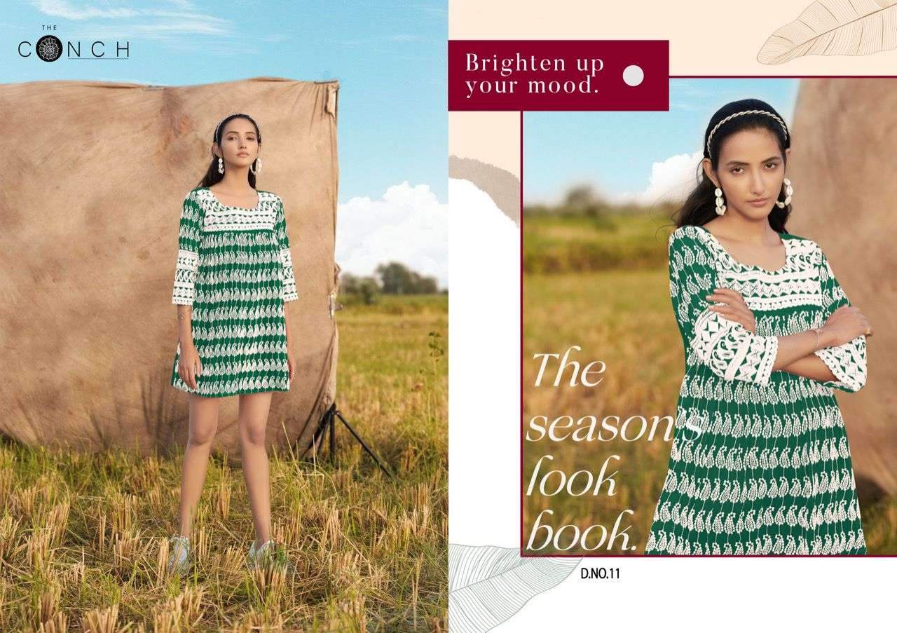 colour plus vol 2 by the conch fancy georgette shicffli work stitch short tops 