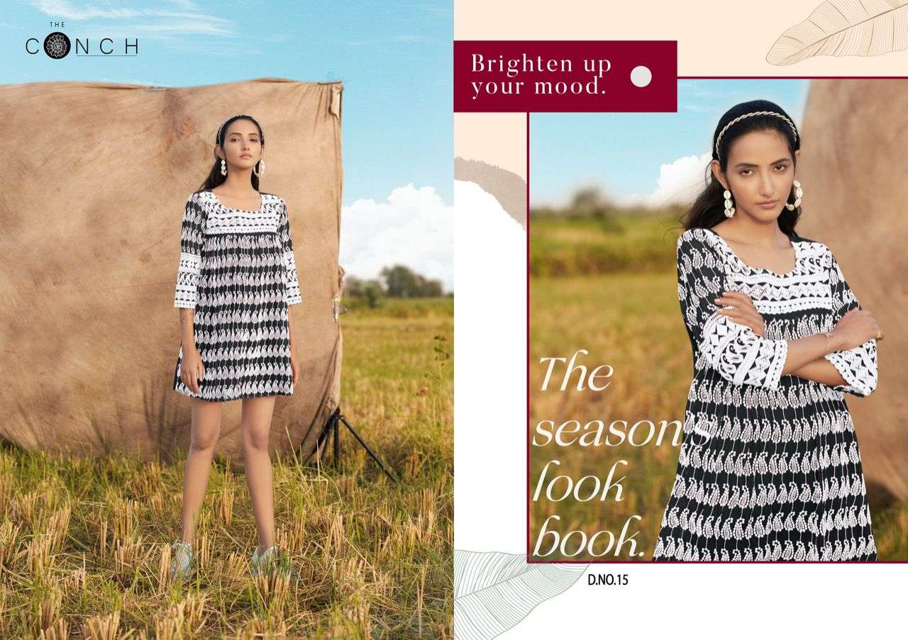 colour plus vol 2 by the conch fancy georgette shicffli work stitch short tops 