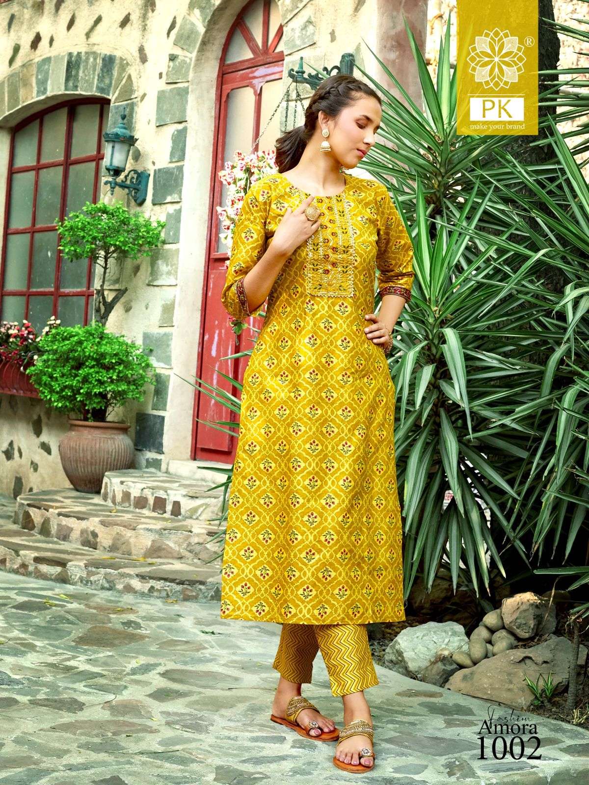 pk present fashion amora vol 1 fancy cotton print kurti with pant catalog