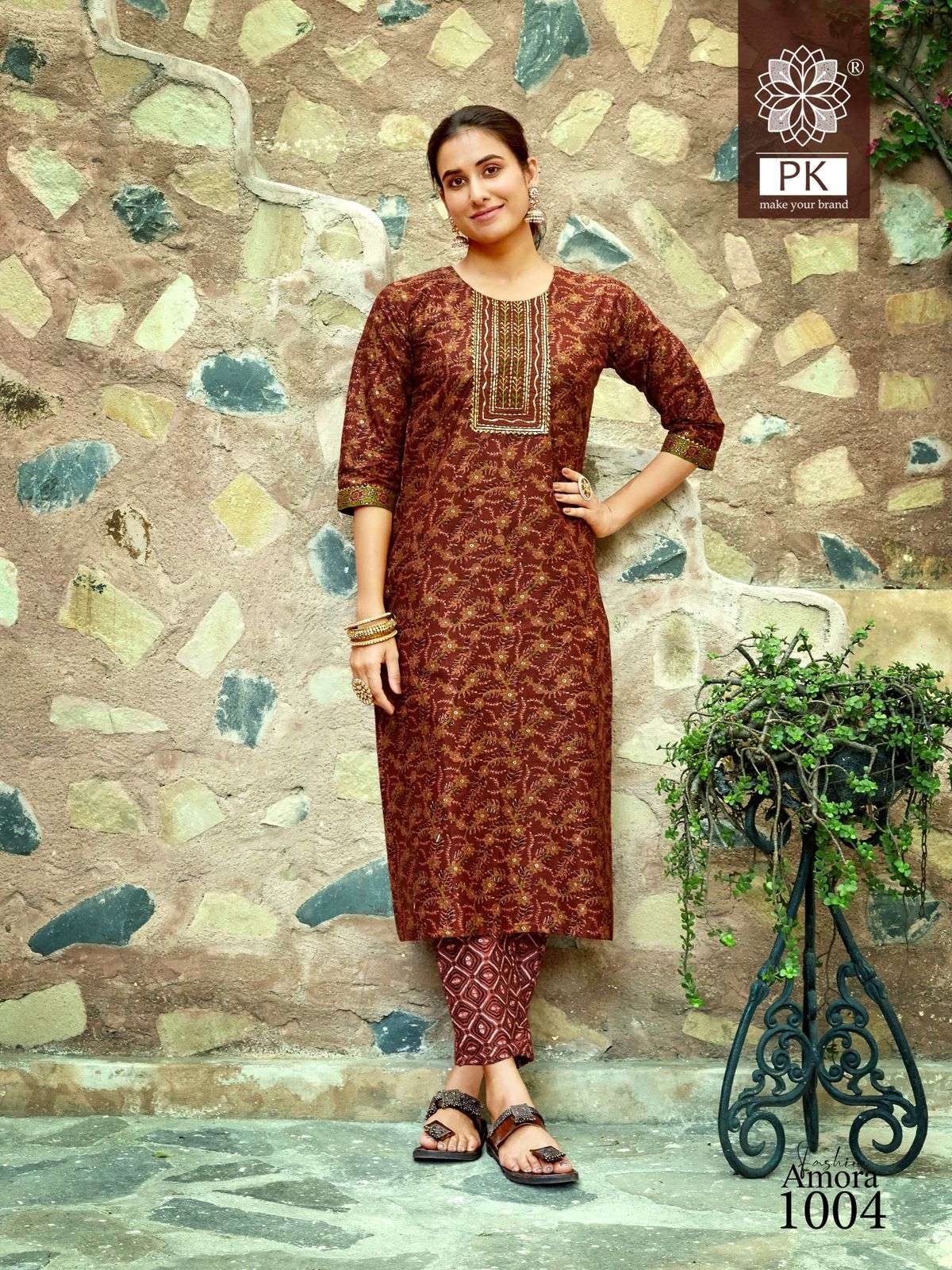 pk present fashion amora vol 1 fancy cotton print kurti with pant catalog