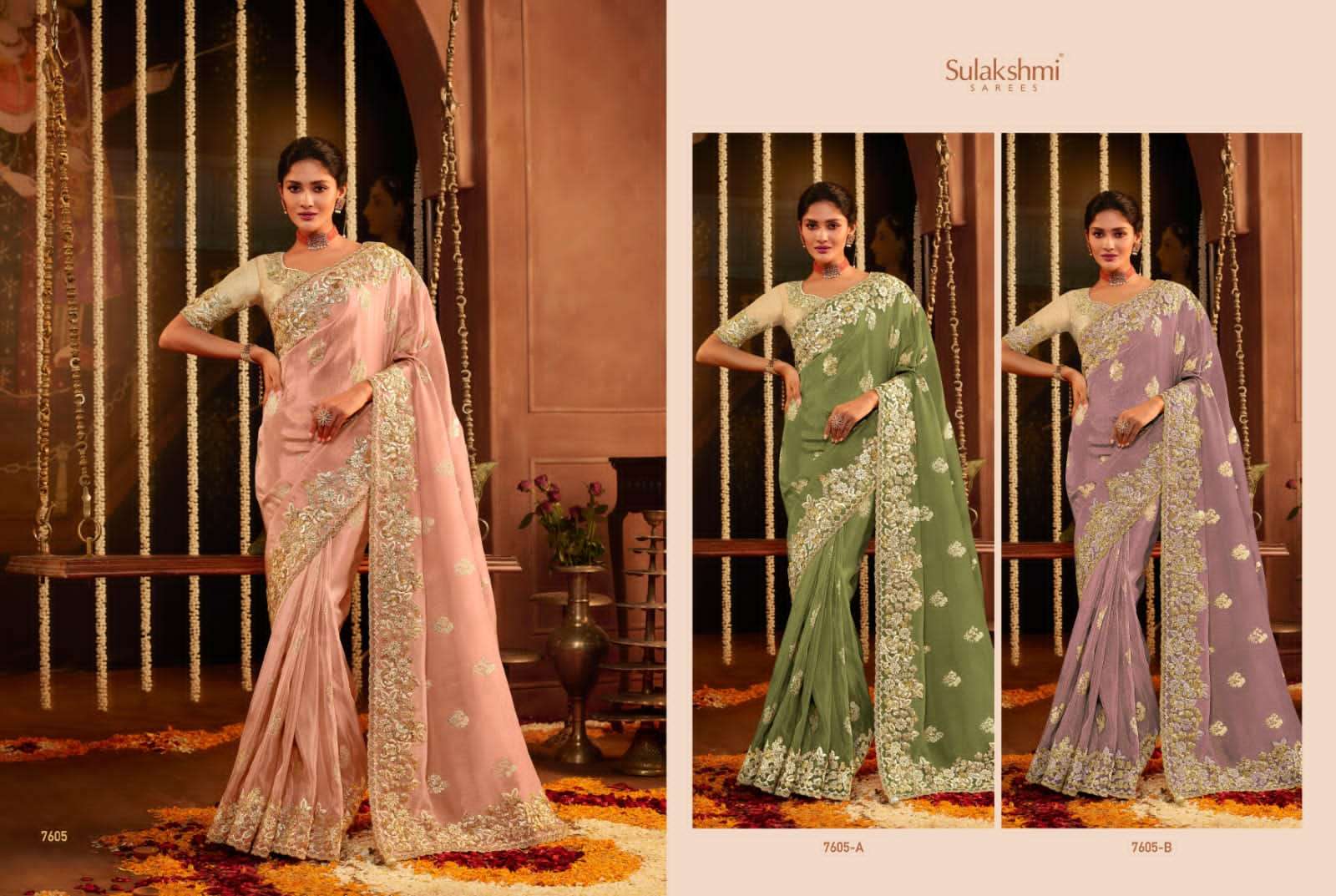 sulakshmi suvarna hit list designer work weadding wear sarees collection 