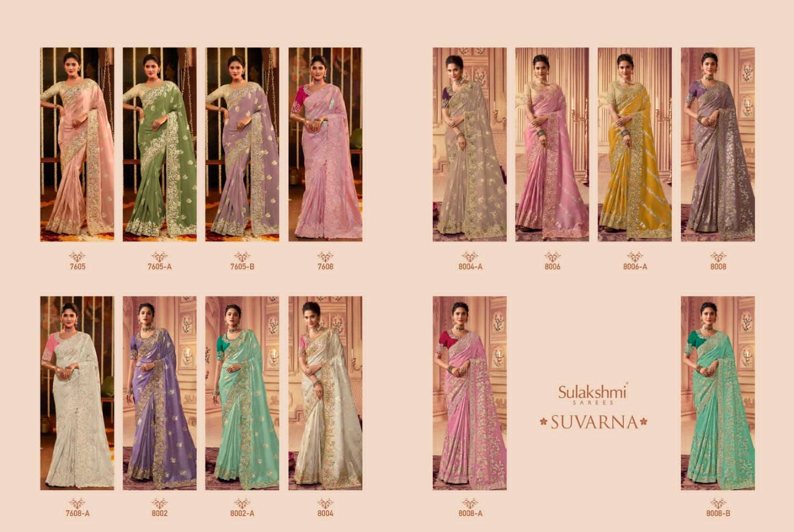 sulakshmi suvarna hit list designer work weadding wear sarees collection 