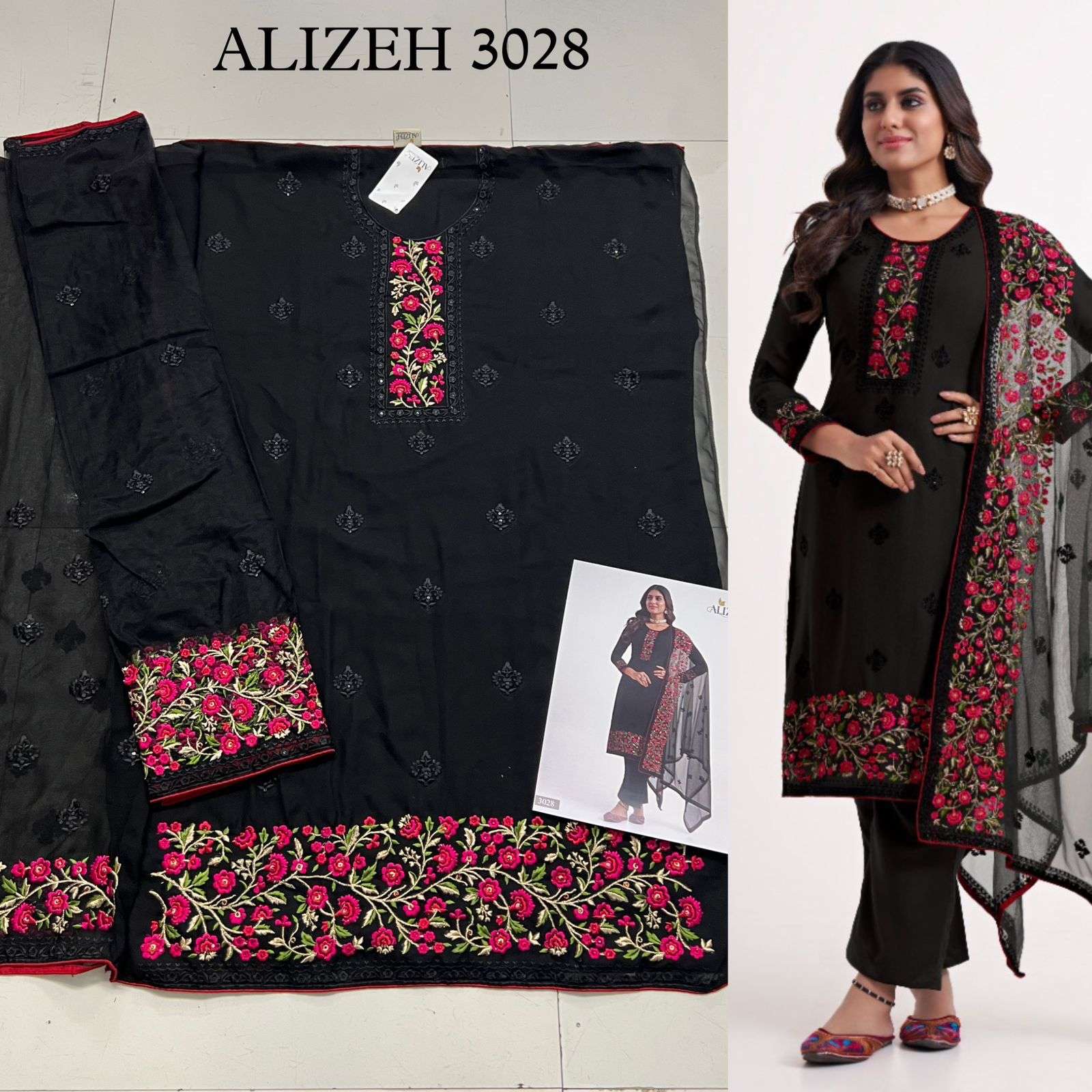 alizeh almora vol 7 stylish heavy dupatta work dresses for women 