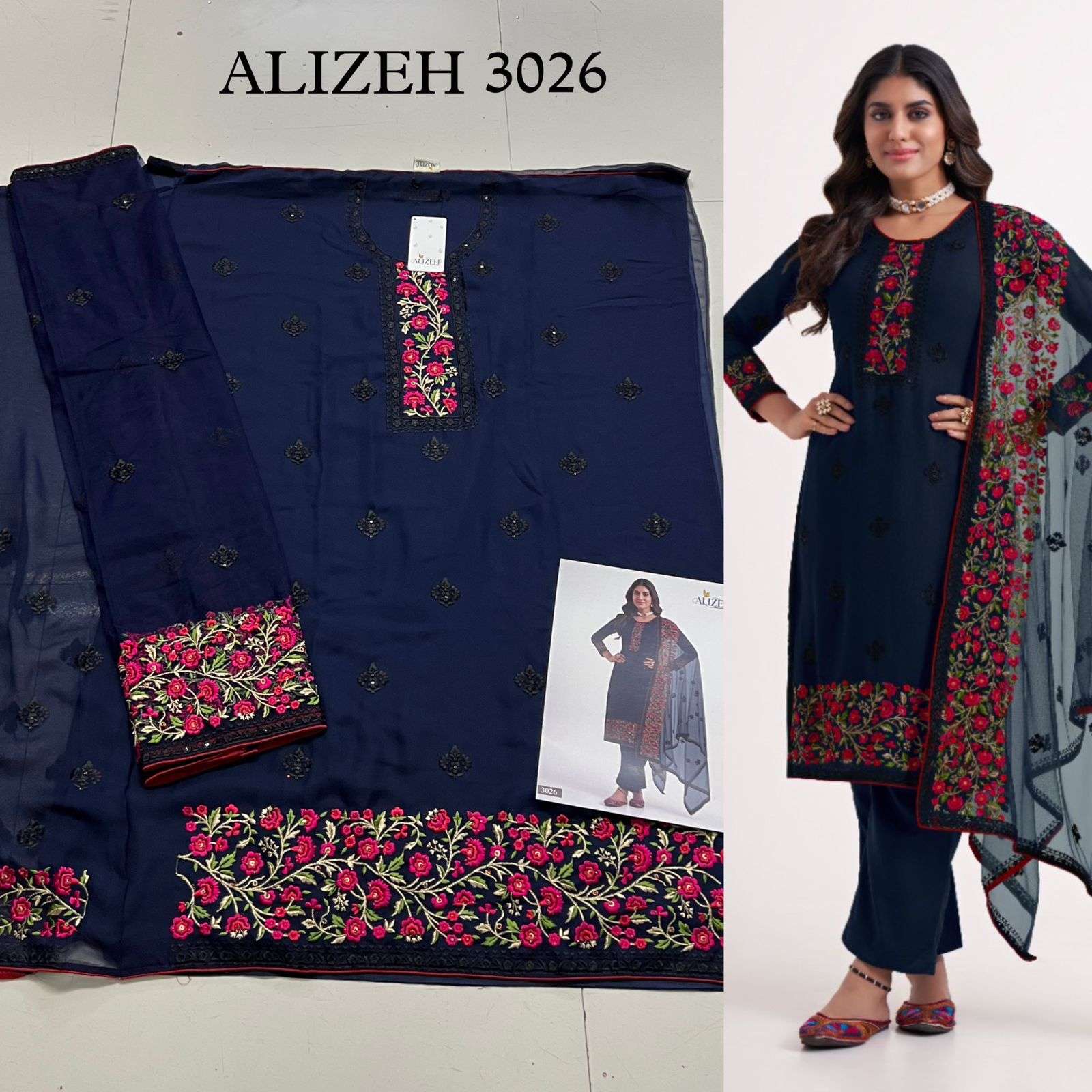 alizeh almora vol 7 stylish heavy dupatta work dresses for women 