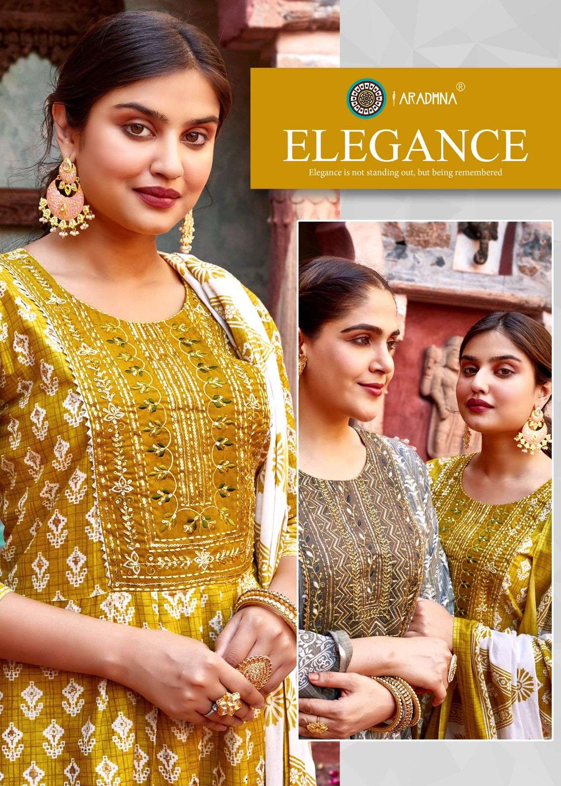 aradhana fashion vintage vol 1 fancy cotton nayra cut kurti with pant and dupatta catalog