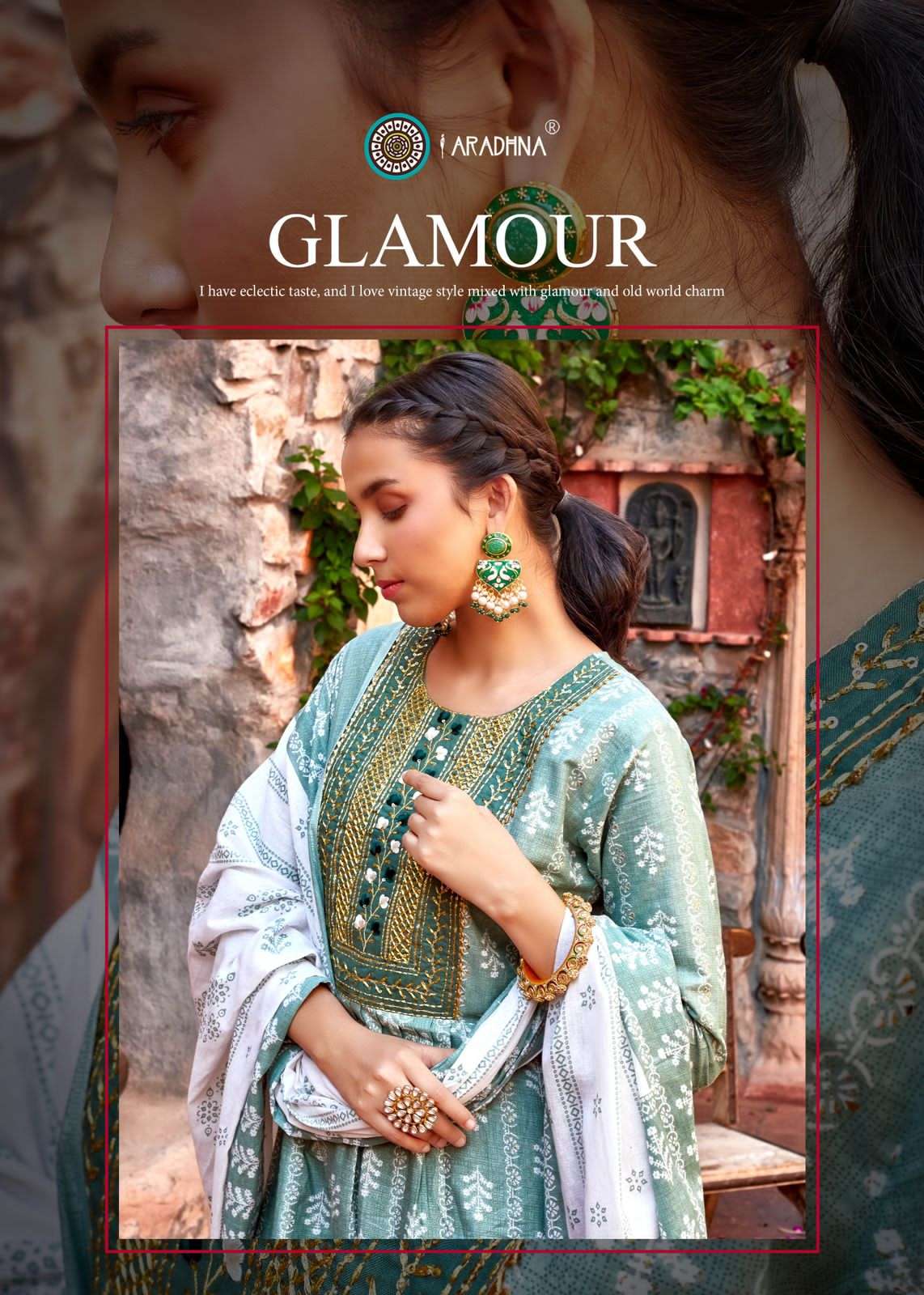 aradhana fashion vintage vol 1 fancy cotton nayra cut kurti with pant and dupatta catalog