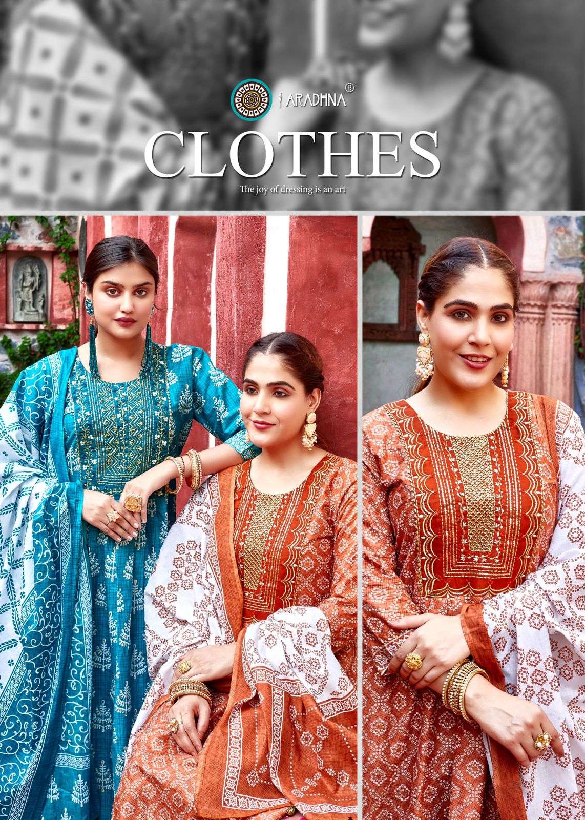 aradhana fashion vintage vol 1 fancy cotton nayra cut kurti with pant and dupatta catalog