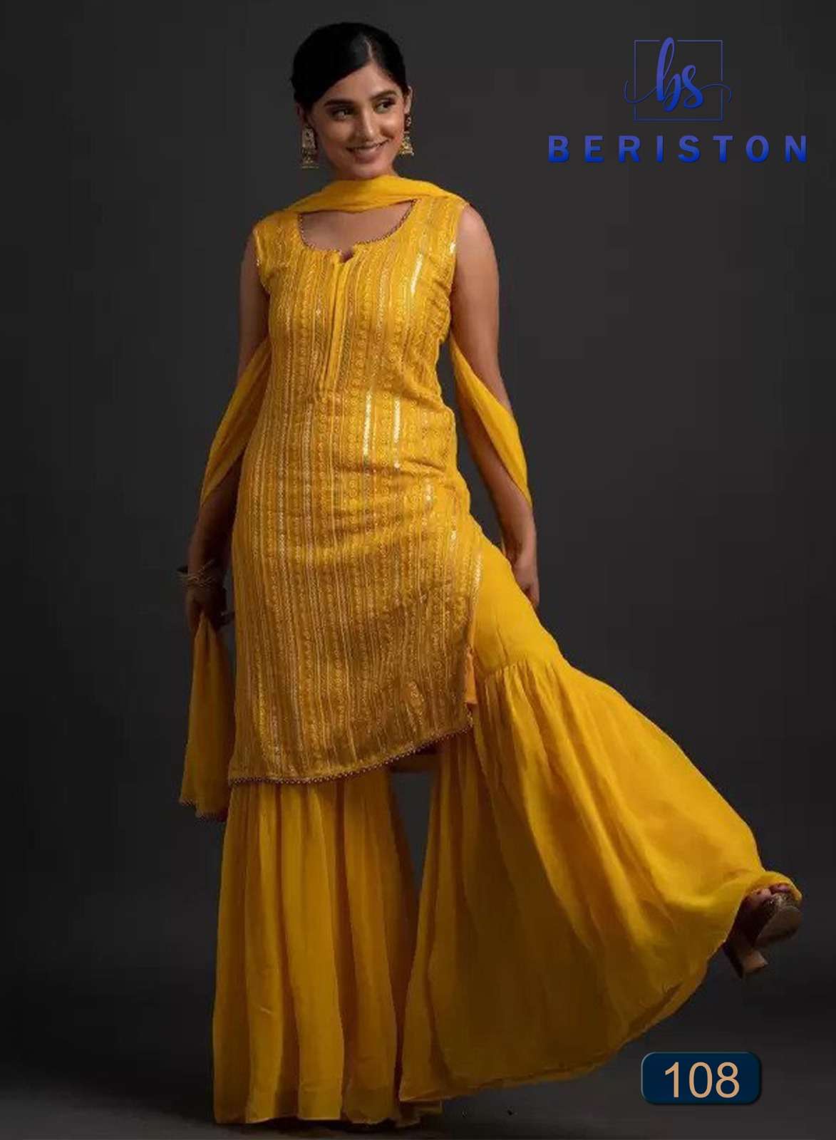 beriston bs vol 1 wedding wear designer sequence work kurti with sharara and dupatta catalog