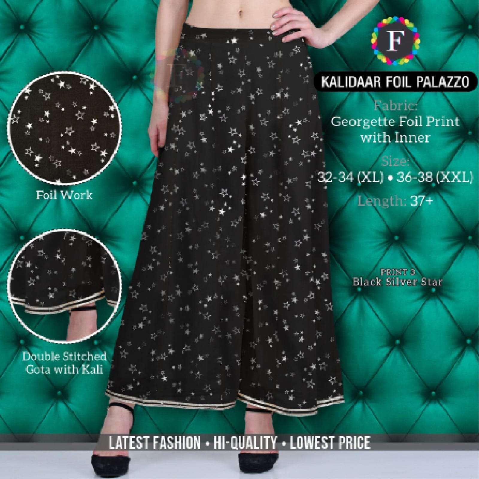 Kalidaar Foil Palazzo Multi Colored Bottom Wear Plazzo Collection