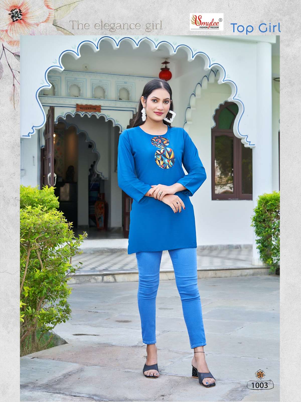 smylee present top girl fancy rayon stitch short tops catalog