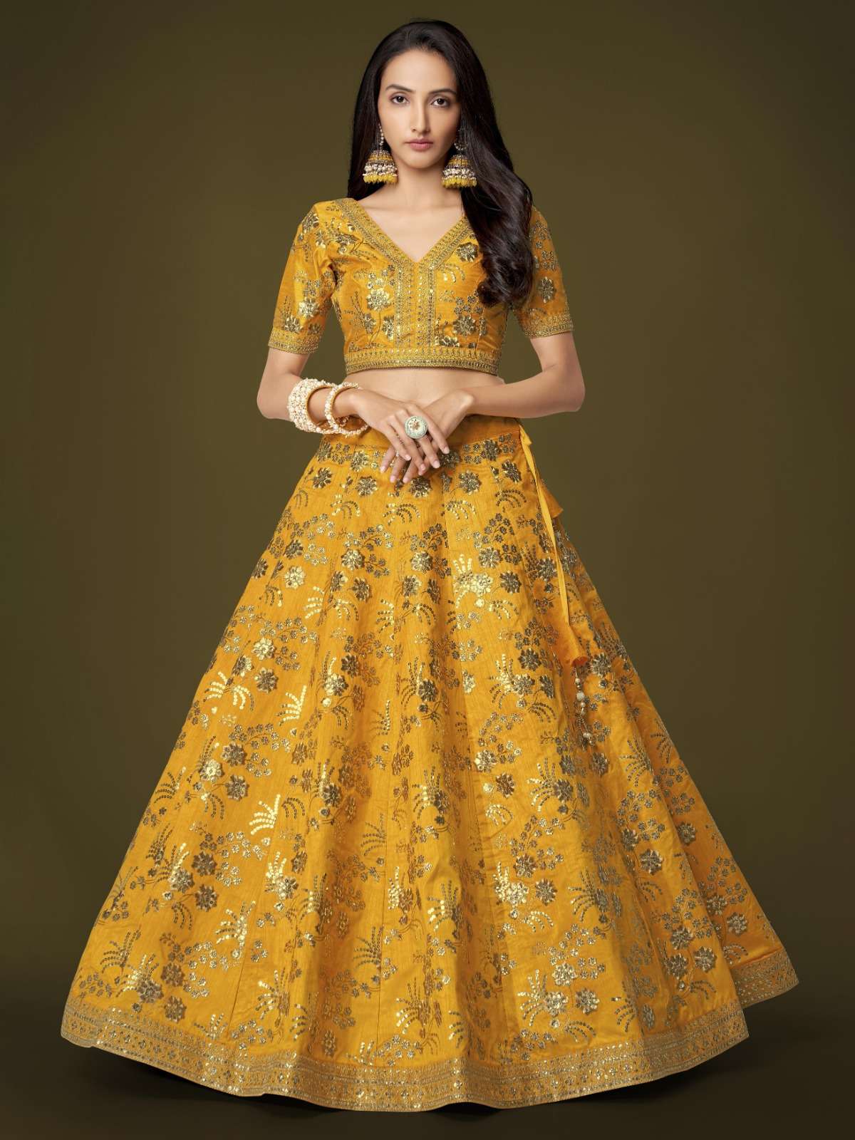 zeel 7811 fancy yellow color beautiful single lehenga choli with soft net dupatta