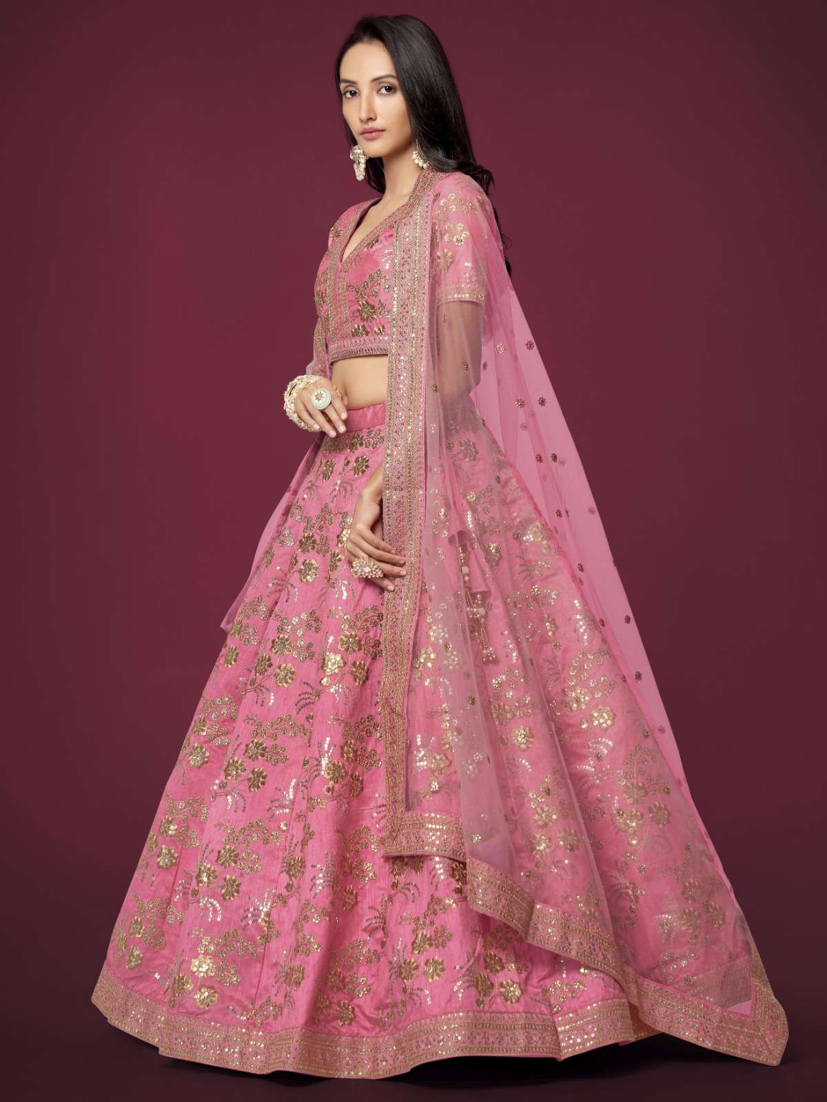 zeel 7812 wedding wear pink color fantastic single lehenga choli 