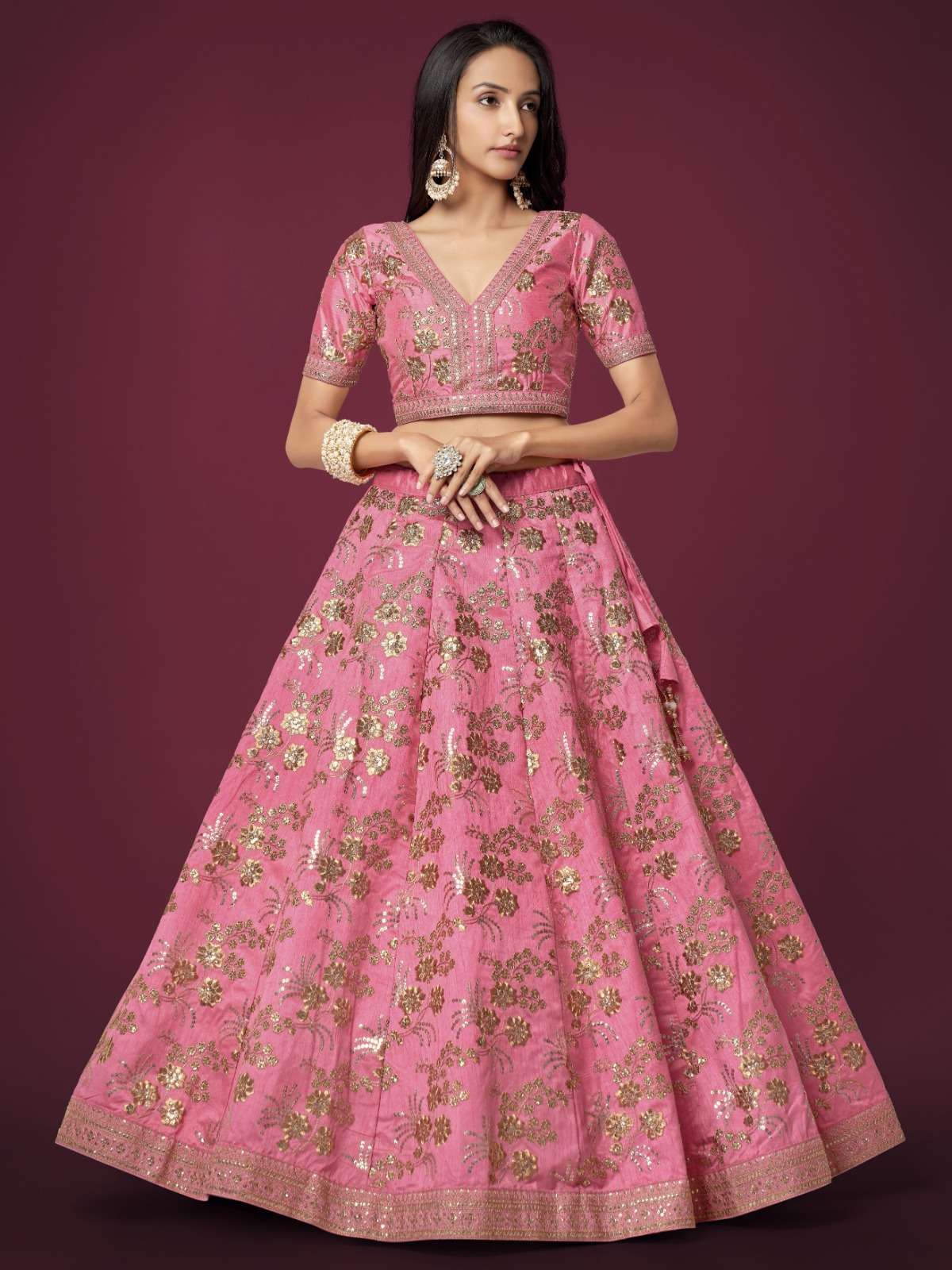 zeel 7812 wedding wear pink color fantastic single lehenga choli 
