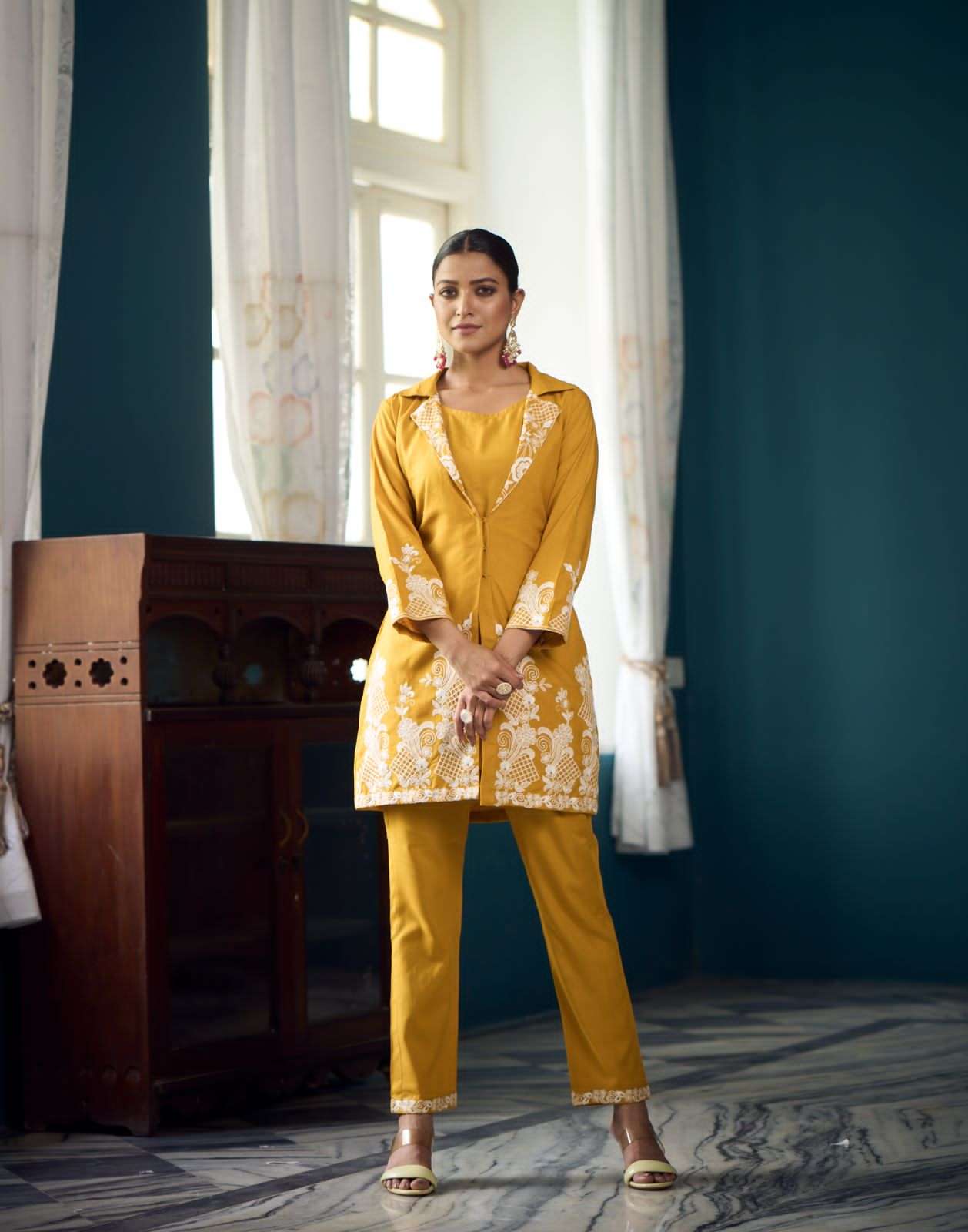 myami designer present sara fancy cord set designer tunic with pant catalog