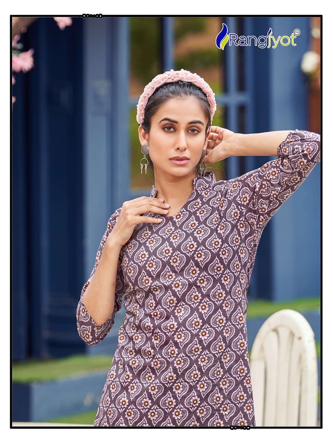 rangjyot present cotton naya fancy cord set adorable short top with pant