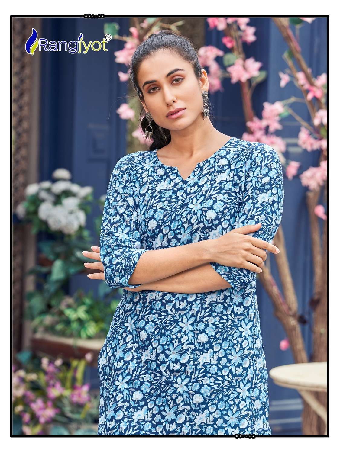rangjyot present cotton naya fancy cord set adorable short top with pant