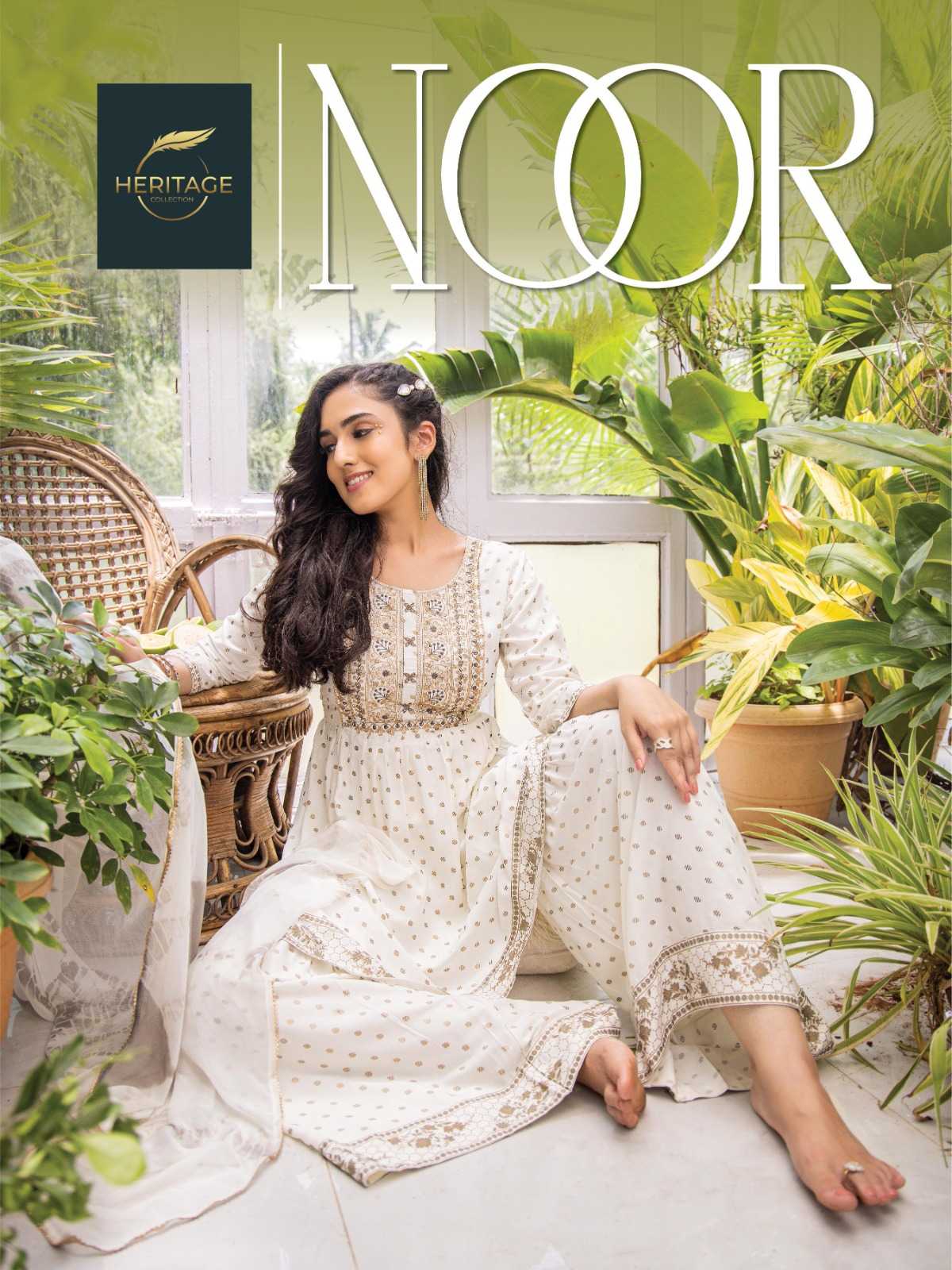 heritage creation noor diwali special designer kurti sharara dupatta readymade collection