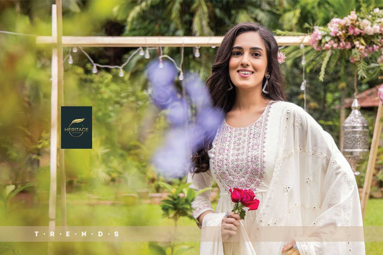 heritage creation zoya beautiful flair kurti bottom dupatta readymade collection