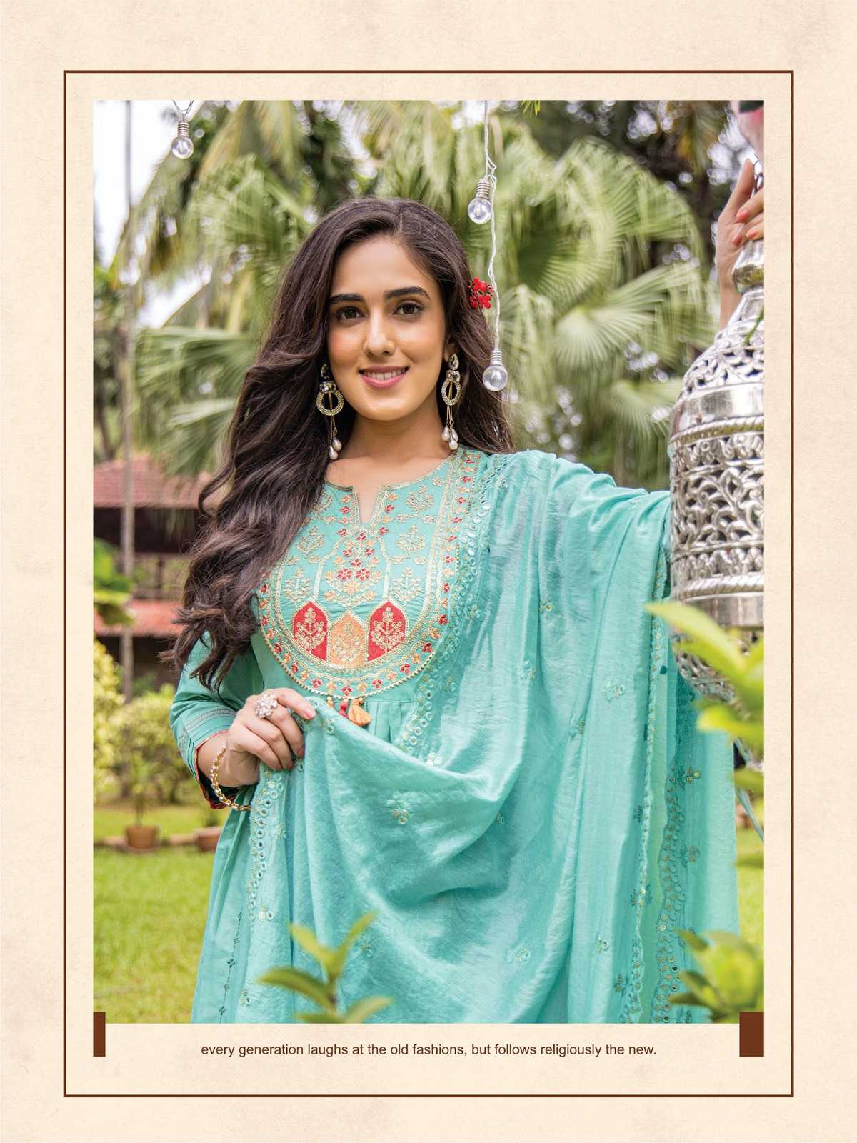 heritage creation zoya beautiful flair kurti bottom dupatta readymade collection