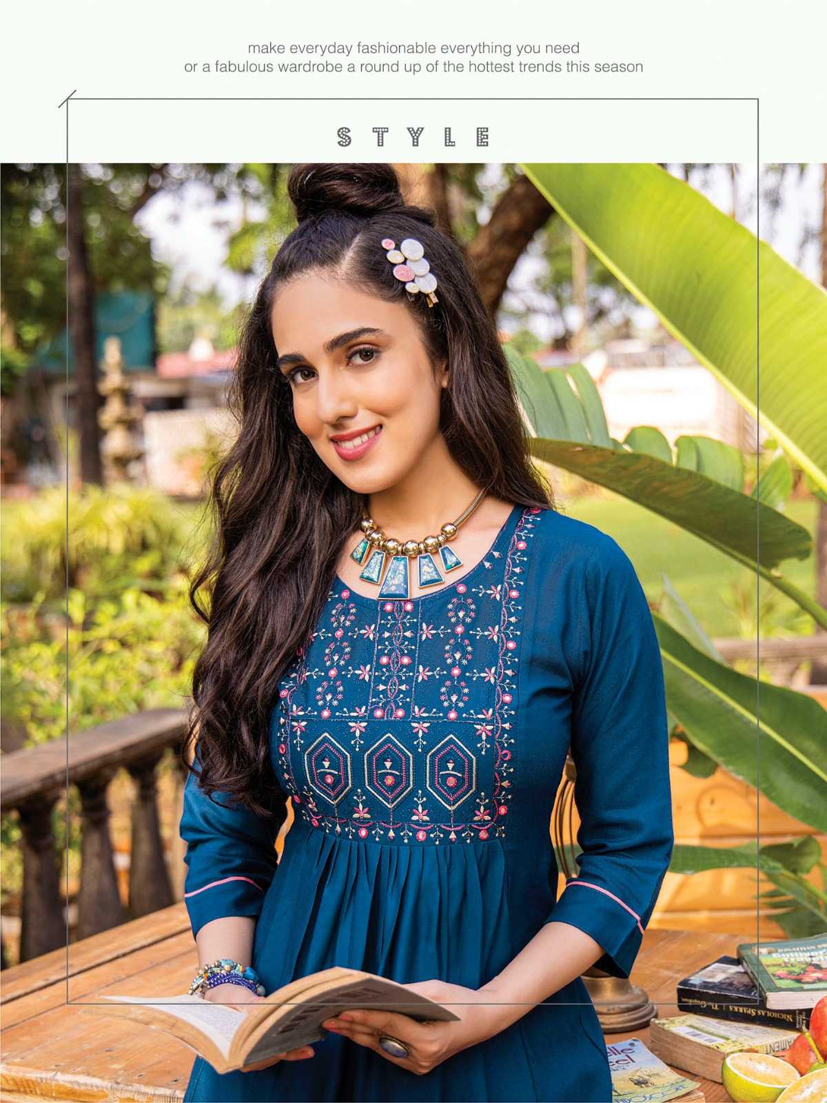 heritage kajree vol 5 designer fullstitch short kurti with embroidery work