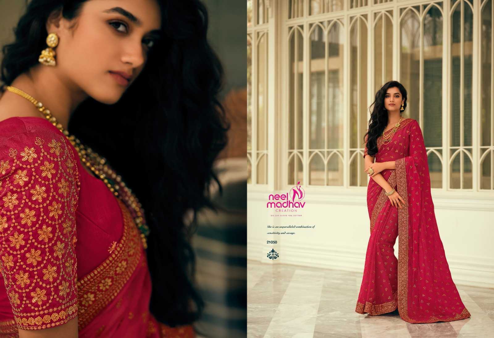 neel madhav creation mirisha vol 5 brand new silk saree collection for diwali occasion