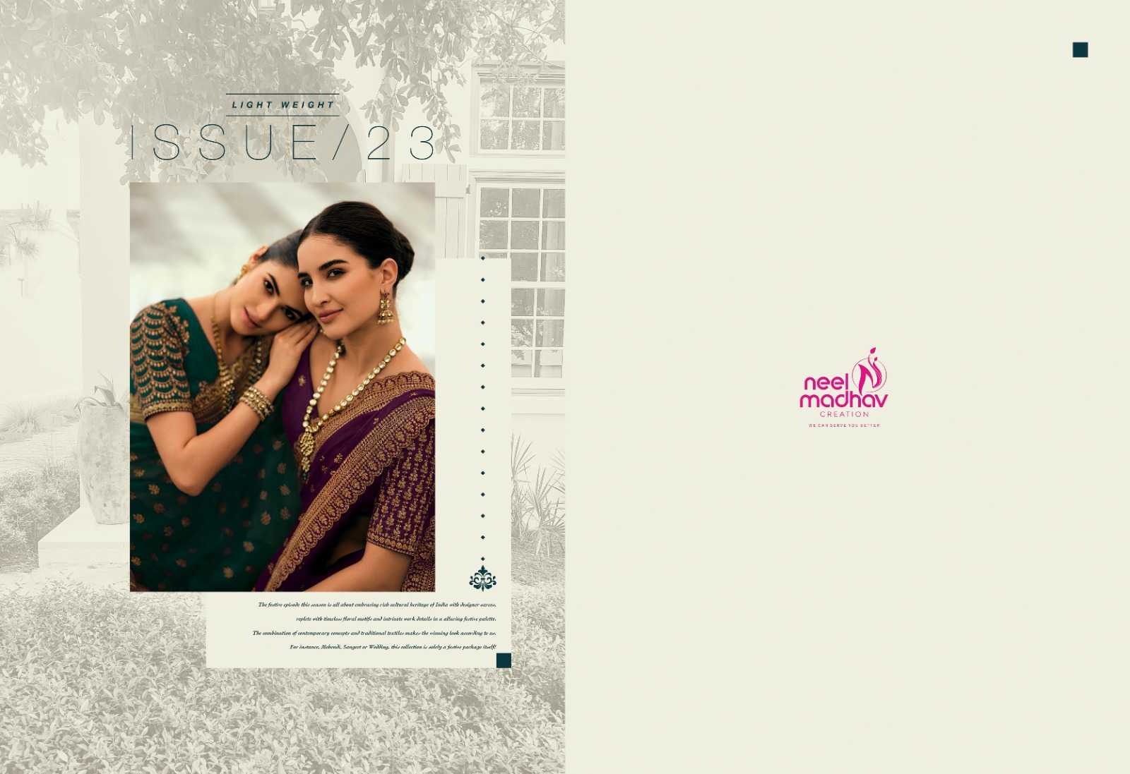 neel madhav creation mirisha vol 5 brand new silk saree collection for diwali occasion