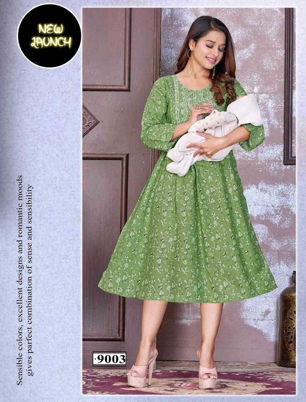 JLF HALDI VOL.5 RAYON PRINT FEEDING KURTI WITH EMBROIDERY SEQUENCE NACK WORK CATALOG WHOLESALER BEST RATE