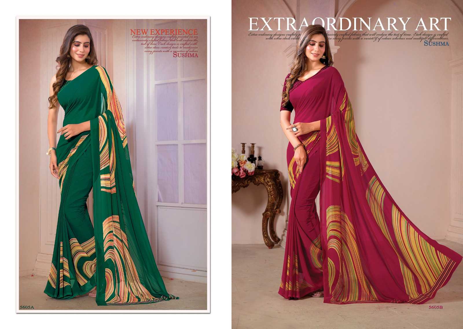 sushma craze 56 beautiful georgette sarees catalog