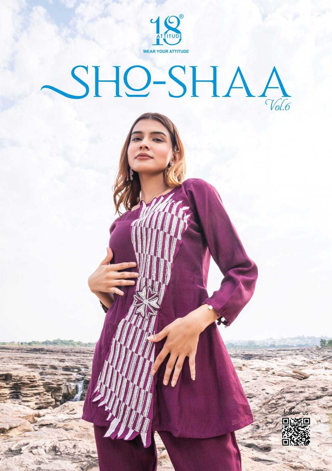 18 attitude sho shaa vol 6 readymade fancy western wear stylish cord set