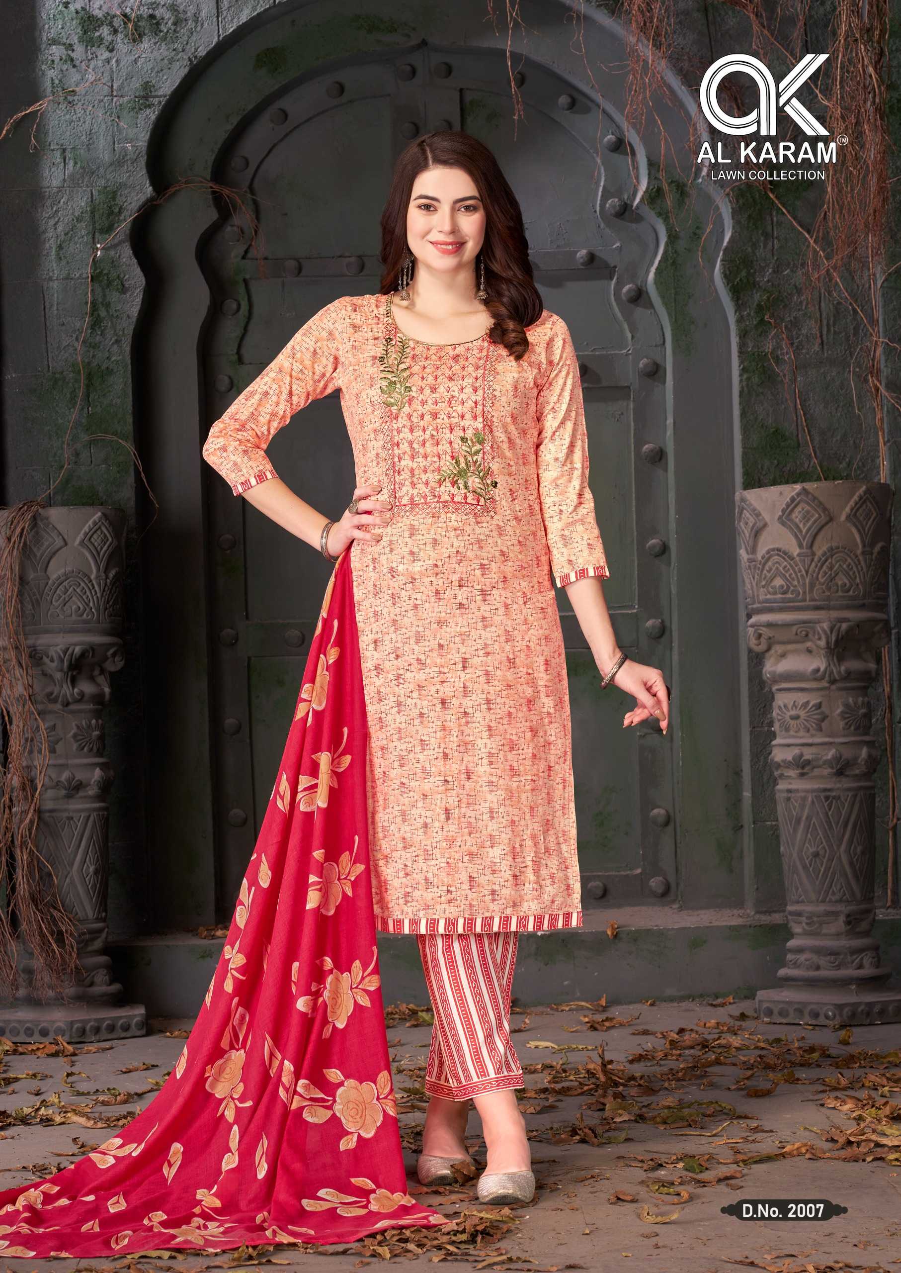 al karam heritage vol 2 cotton unstitch salwar kameez with mul dupatta